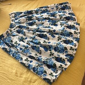 Floral (rose) Blue, green and White Skirt